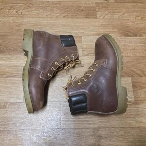 Vintage Timberland Brown Leather Boots Womens Made in USA